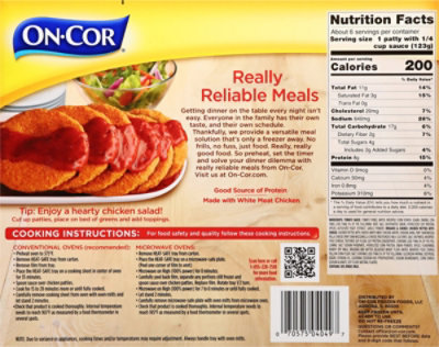 On-Cor Breaded Chicken Parmagiana Patties With Tomato Sauce Family Size 6 Count - 26 Oz - Image 6