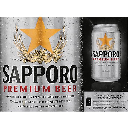 Sapporo In Cans - 12-12 Fl. Oz. - Image 3