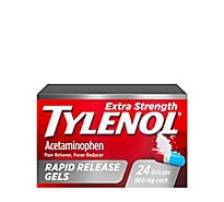 TYLENOL Pain Reliever/Fever Reducer Gelcaps Extra Strength 500 mg Rapid Release - 24 Count