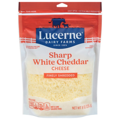 Lucerne Cheese Finely Shredded Cheddar White Sharp - 8 Oz - Image 2