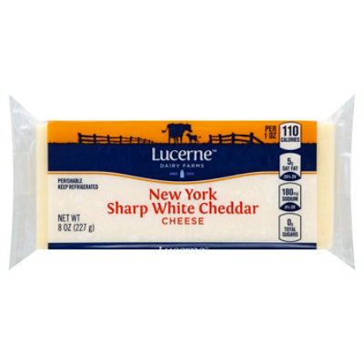 Lucerne Cheese Chunk Cheddar White New York Sharp - 8 Oz