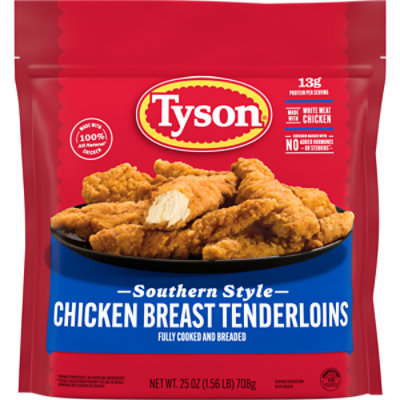 Tyson Fully Cooked Southern Style Frozen Chicken Breast Tenderloins - 25 Oz