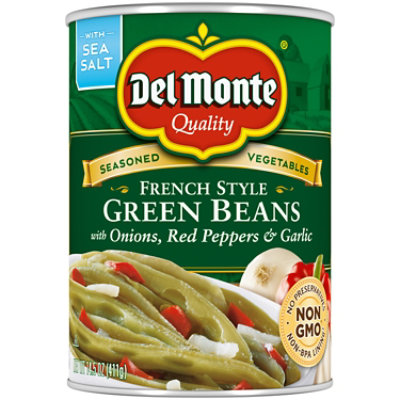 Del Monte Green Beans French Style with Onion Red Pepper & Garlic - 14.5 Oz - Image 1