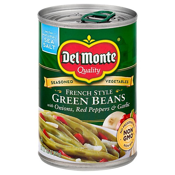 Del Monte Green Beans French Style with Onion Red Pepper & Garlic - 14.5 Oz