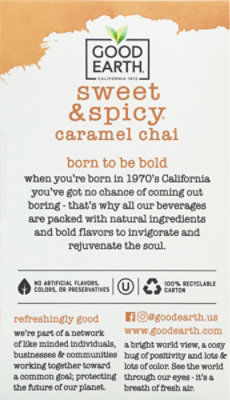 Good Earth Teas Sweet & Spicy Chai Tea Wild Chaild 18 Count - 1.46 Oz - Image 6