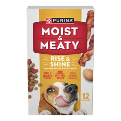 Purina Moist & Meaty Rise And Shine Bacon & Egg Flavor Dry Dog Food 12 Count - 72 Oz - Image 1