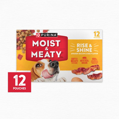 Purina Moist & Meaty Rise And Shine Bacon & Egg Flavor Dry Dog Food 12 Count - 72 Oz - Image 4