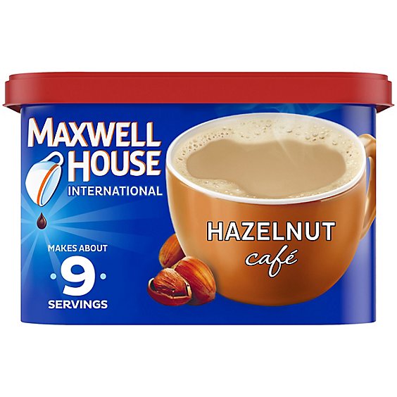 Maxwell House International Hazelnut Cafe Style Instant Coffee Beverage Mix Canister - 9 Oz