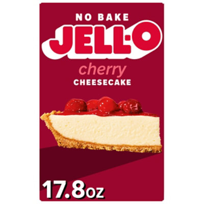 Jell-O No Bake Cherry Cheesecake Dessert Kit with Cherry Topping - Filling Mix & Crust Mix - 17.8 Oz