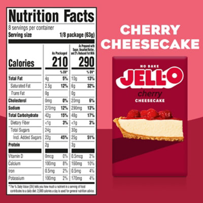 Jell-O No Bake Cherry Cheesecake Dessert Kit with Cherry Topping - Filling Mix & Crust Mix - 17.8 Oz - Image 4