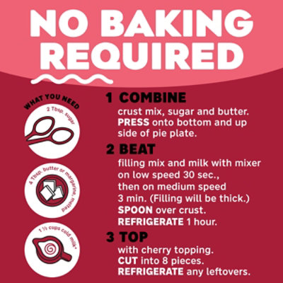 Jell-O No Bake Cherry Cheesecake Dessert Kit with Cherry Topping - Filling Mix & Crust Mix - 17.8 Oz - Image 5