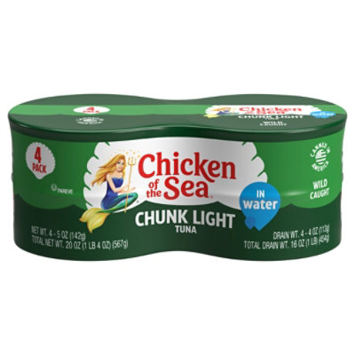 Chicken of the Sea Chunk Light Tuna in Water Chunk Style - 4-5 Oz
