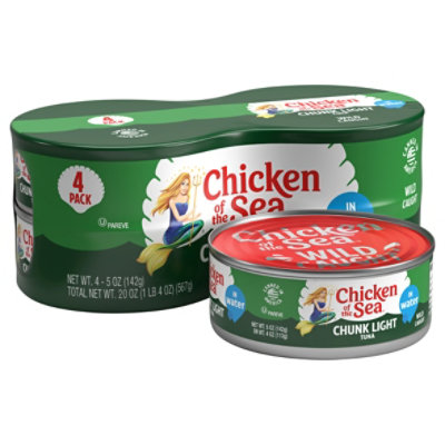 Chicken of the Sea Chunk Light Tuna in Water Chunk Style - 4-5 Oz