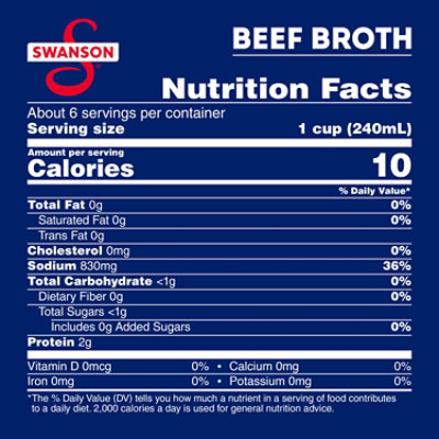 Swanson 100% Natural Beef Broth - 48 Oz - Image 3