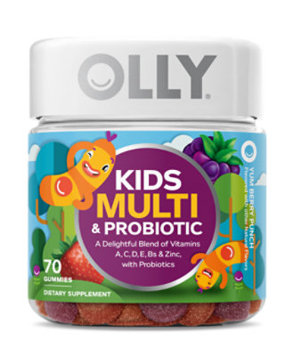 OLLY Kids Multi + Probiotic Gummies Berry - 70 Count - Image 1