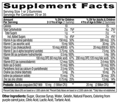 OLLY Kids Multi + Probiotic Gummies Berry - 70 Count - Image 2
