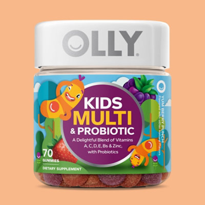 OLLY Kids Multi + Probiotic Gummies Berry - 70 Count - Image 3