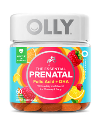 OLLY Essential Prenatal Multi Gummies Sweet Citrus - 60 Count - Image 1