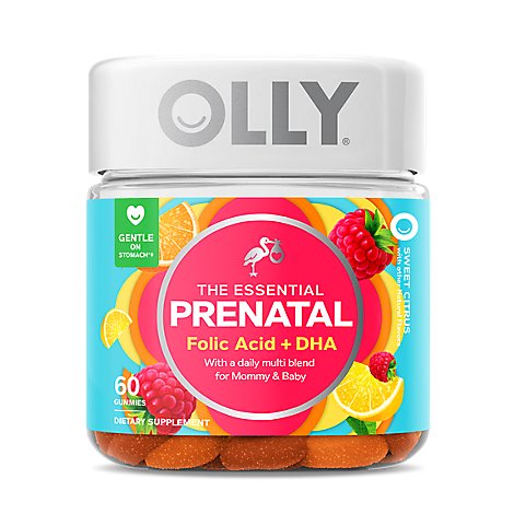 OLLY Essential Prenatal Multi Gummies Sweet Citrus - 60 Count