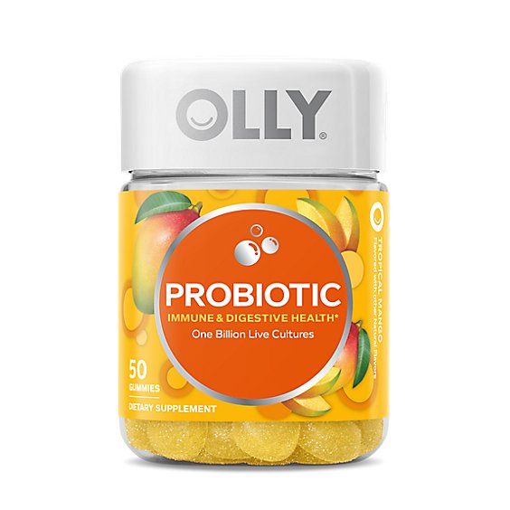OLLY Probiotic Gummies Tropical Mango - 50 Count
