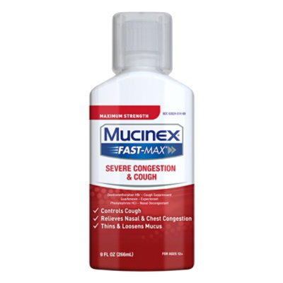 Mucinex Fast-Max Severe Congestion & Cough Medicine Multi Symptom Relief Liquid - 9 Fl. Oz. - Image 2