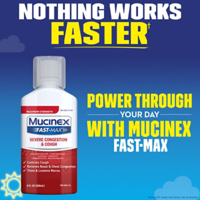Mucinex Fast-Max Severe Congestion & Cough Medicine Multi Symptom Relief Liquid - 9 Fl. Oz. - Image 6