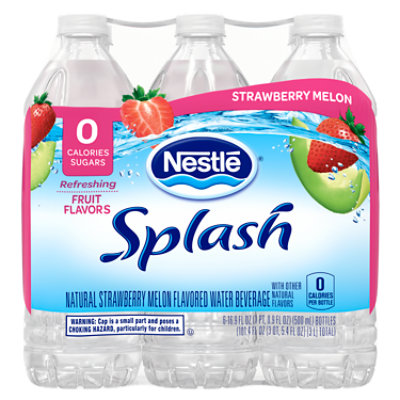 Nestle Splash Water Beverage Natural Strawberry Melon Flavor - 6-16.9 Fl. Oz. - Image 1