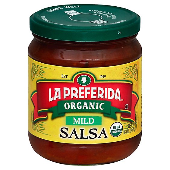 La Preferida Organic Salsa Mild Jar - 16 Oz