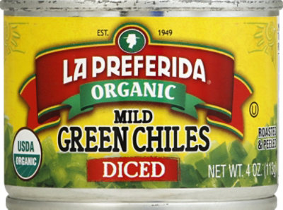 La Preferida Organic Green Chiles Diced Mild Can - 4 Oz - Image 2