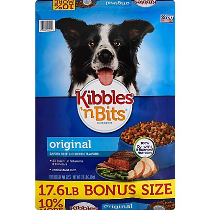 Kibbles N Bits Dog Food Original Savory Beef & Chicken Flavor For All Dogs Bonus Bag - 17.6 Lb - Image 2