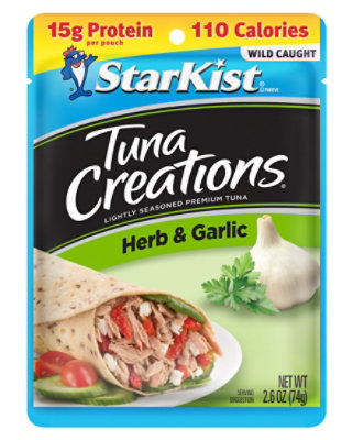 StarKist Tuna Creations Tuna Chunk Light Herb & Garlic - 2.6 Oz - Image 1