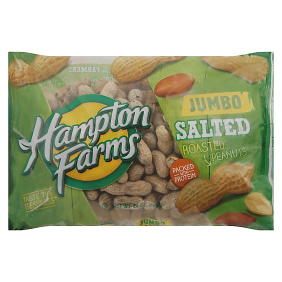 Hampton Farms Peanuts Salted Roasted Jumbo - 24 Oz