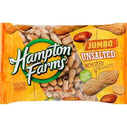 Hampton Farms Peanuts Unsalted Roasted Jumbo - 24 Oz - Image 2