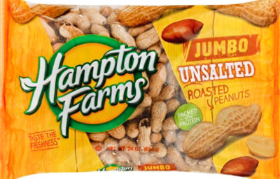 Hampton Farms Peanuts Unsalted Roasted Jumbo - 24 Oz - Image 2