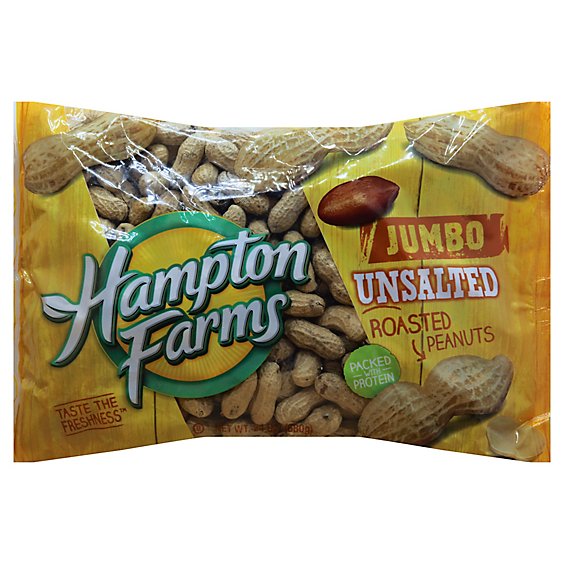 Hampton Farms Peanuts Unsalted Roasted Jumbo - 24 Oz