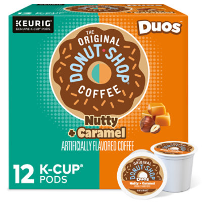 The Original Donut Shop Duos Nutty + Caramel Single Serve Coffee K Cup Pods - 12 Count