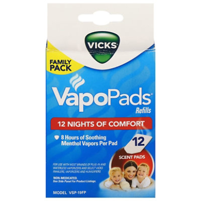 Vicks Vapo Pads Soothing Menthol, Sinus or Allergy Relief, 12 Pack, VSP19FP