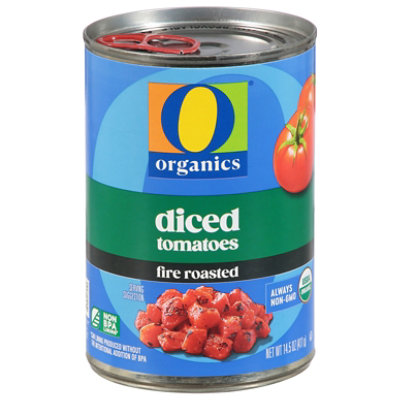 O Organics Tomatoes Diced In Tomato Juice Fire Roasted - 14.5 Oz