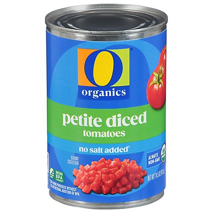 O Organics Organic Tomatoes Diced Petite In Tomato Juice No Salt Added - 14.5 Oz - Image 1