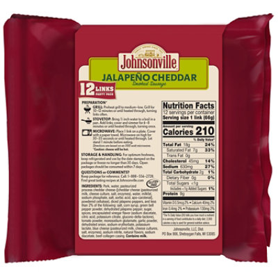 Johnsonville Sausage Smoked Jalapeno Cheddar Family Pack 12 Links - 28 Oz - Image 2