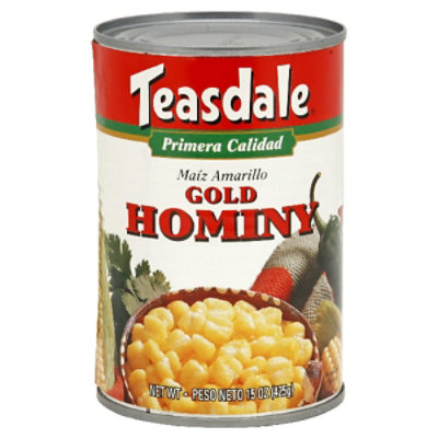 Teasdale Hominy Gold Can - 15 Oz