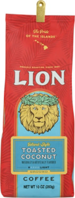 Lion Coffee Auto Drip Grind Light Medium Roast Toasted Coconut - 10 Oz - Image 2