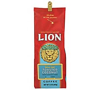 Lion Coffee Auto Drip Grind Light Medium Roast Toasted Coconut - 10 Oz