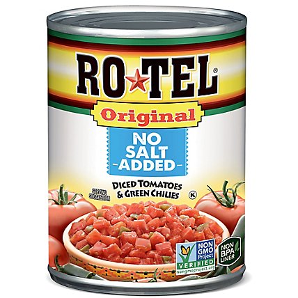 Rotel Original No Salt Added Diced Tomatoes And Green Chilies - 10 Oz - Image 2