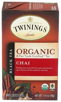 Twinings of London Black Tea Organic Chai - 20 Count - randalls