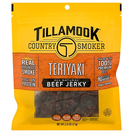 Tillamook Country Smoker Simply Crafted Beef Jerky Teriyaki - 2.5 Oz