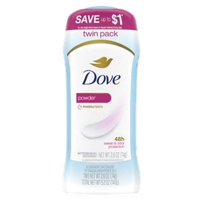 Dove Invisible Solid Powder Antiperspirant Deodorant Stick Twin Pack - 2-2.6 Oz - Image 1