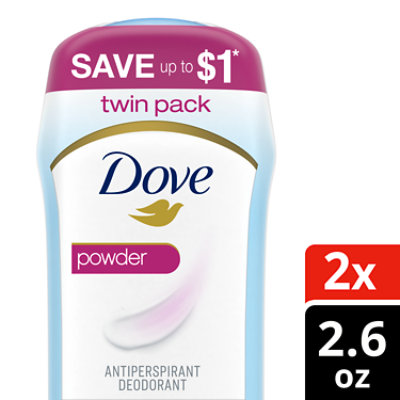 Dove Invisible Solid Powder Antiperspirant Deodorant Stick Twin Pack - 2-2.6 Oz - Image 2