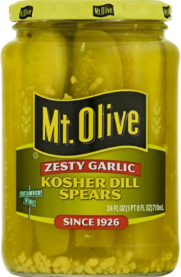Mt. Olive Pickles Strips Zesty Garlic Dill - 24 Fl. Oz. - Image 1