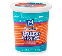 J&J Cottage Cheese Lowfat Large Curd Pot Style - 16 Oz